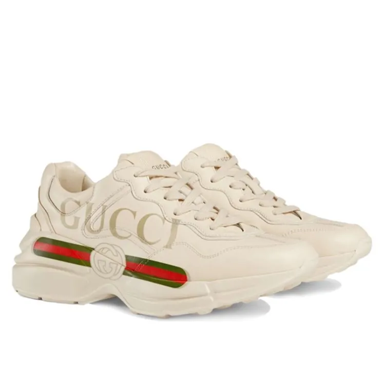 未使用 GUCCI/古驰 百搭米色运动鞋板鞋时尚老爹鞋多尺码男女同款