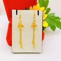 铜合金耳饰 新款《镂空花朵流苏耳饰》气质长款耳吊