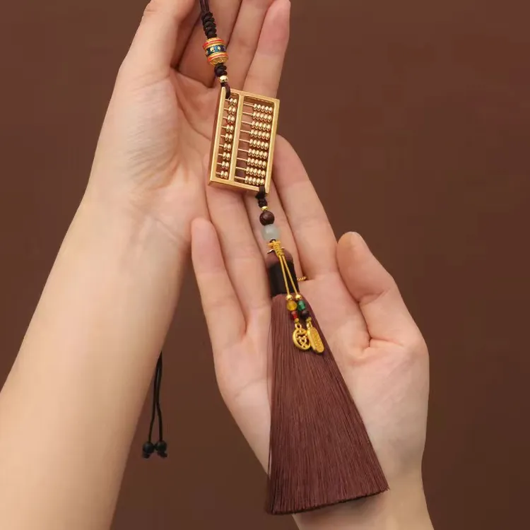 汽车挂件车内挂饰挂件车载内吊饰铜算盘手工男女款原创高档后视镜