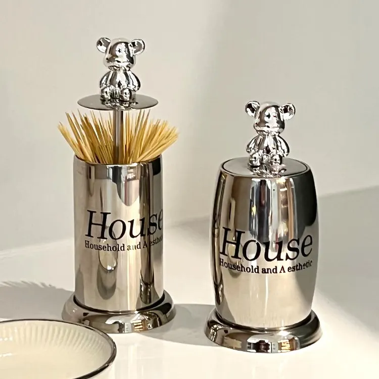 客厅不锈钢牙签盒高档创意新款按压式牙签筒家用自动弹出牙签罐