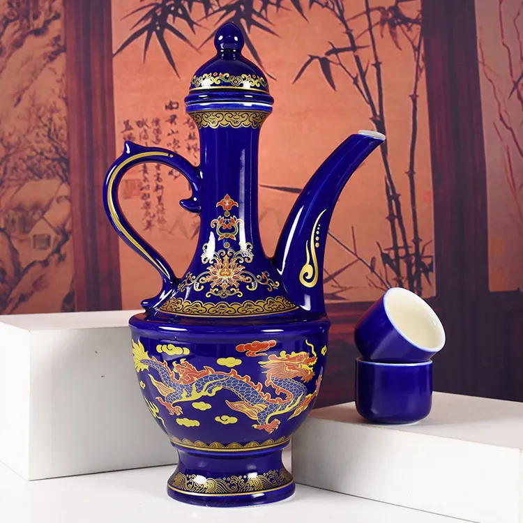 杏沁蓝龙清香型白酒纯粮食500ml*1壶两杯优级好酒山西高粱酒53度