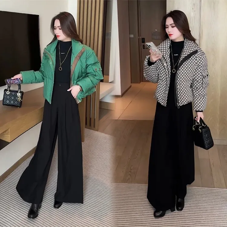 冬季新品穿搭面包服气质高腰显瘦减龄休闲洋气时尚宽松棉袄外套