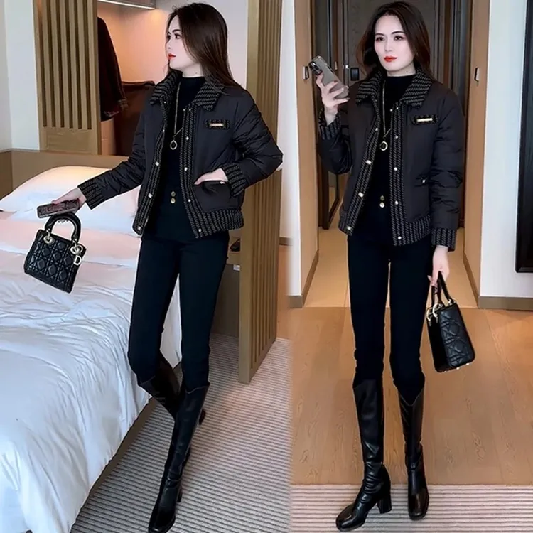 女秋冬新款时尚洋气显瘦网红宽松百搭加绒加厚冬季女毛毛短外套