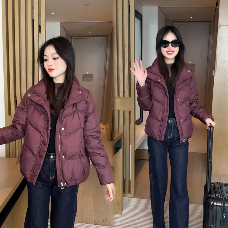 冬季短款时尚保暖休闲棉服女秋冬显瘦宽松女士小个子百搭外套