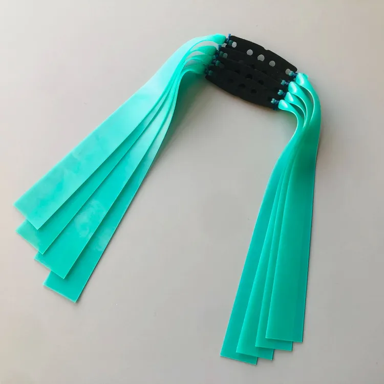 松石绿扁皮筋大锥度高回弹户外竞技大威力防冻扁皮筋组可定制长度
