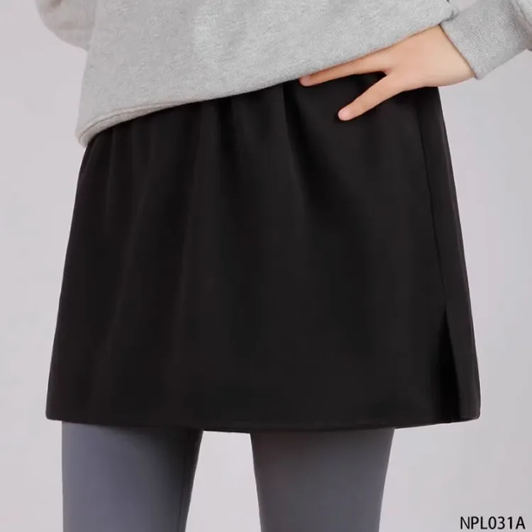 秋冬季毛呢屁帘女高级感卫衣鲨鱼裤遮屁股叠穿下摆短裙大码半身裙