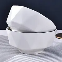 面碗饭碗8英寸2只装百合钻石大汤碗家用大容量陶瓷餐具汤碗泡面碗