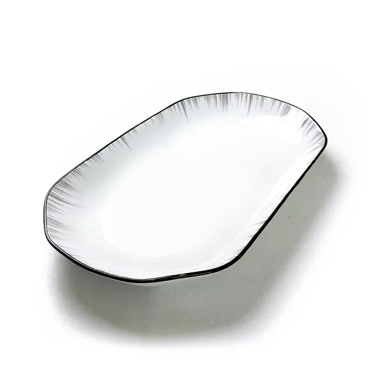 【粉丝福利】1只渐变灰30鱼盘家用颜值陶瓷餐具烤鱼蒸鱼盘