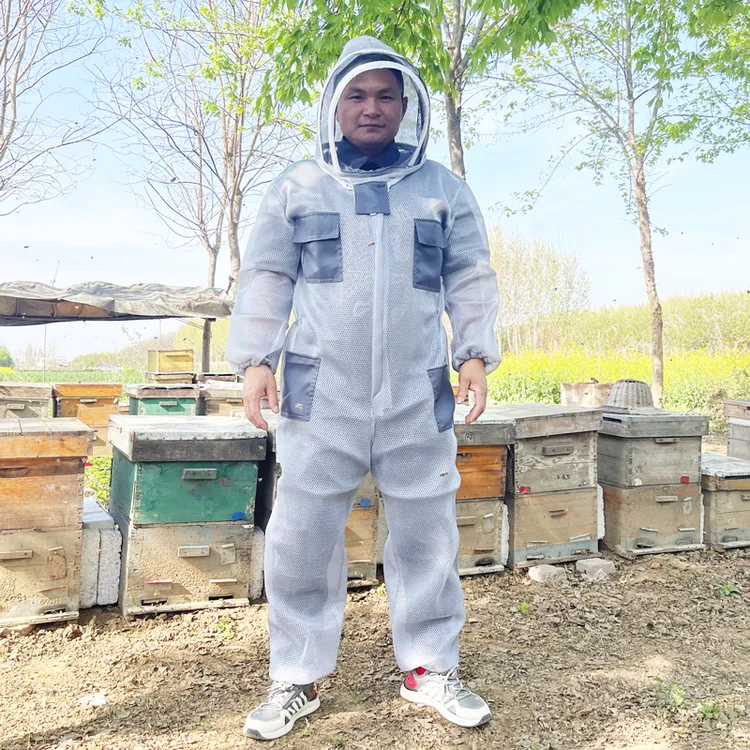 进口3D空气棉透气网面连体防蜂服取蜜养蜂蜂衣防蛰蜜蜂衣服全套款