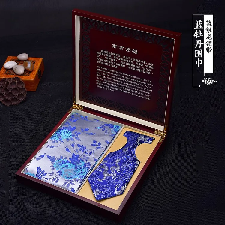 南京云锦中国风特色礼品送老外出国刺绣云锦围巾领带结婚礼物闺蜜