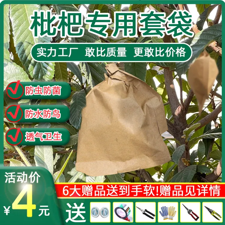 【厂家直销】枇杷套袋枇杷专用袋木浆防水防晒纸袋精品果树水果套袋