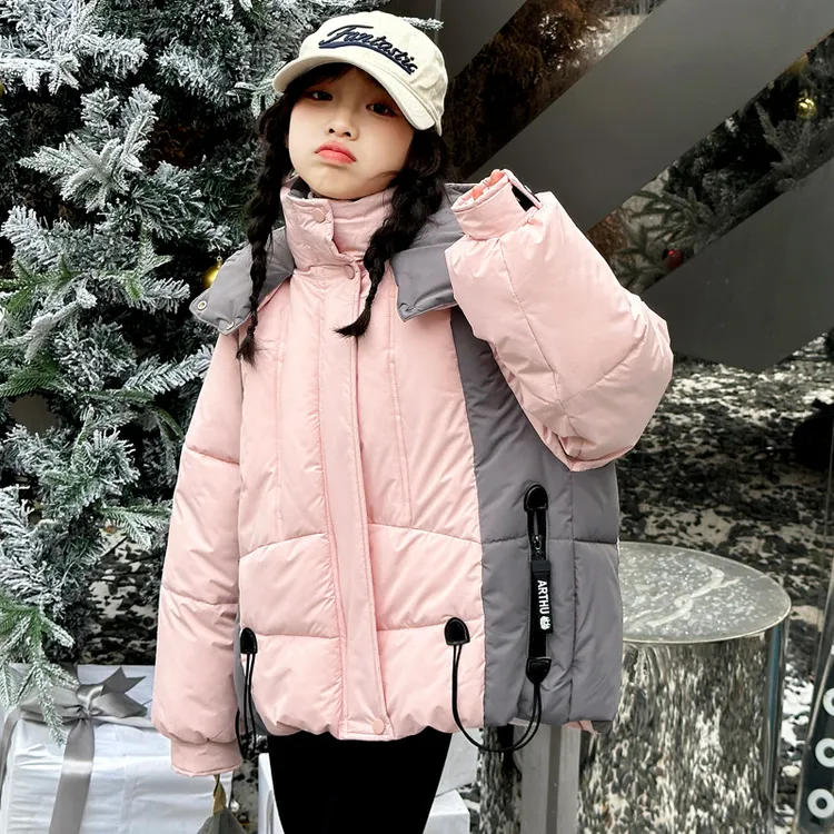 女童冬季加厚棉服2024新款6-12岁15岁中大童洋气韩版休闲韩版棉衣