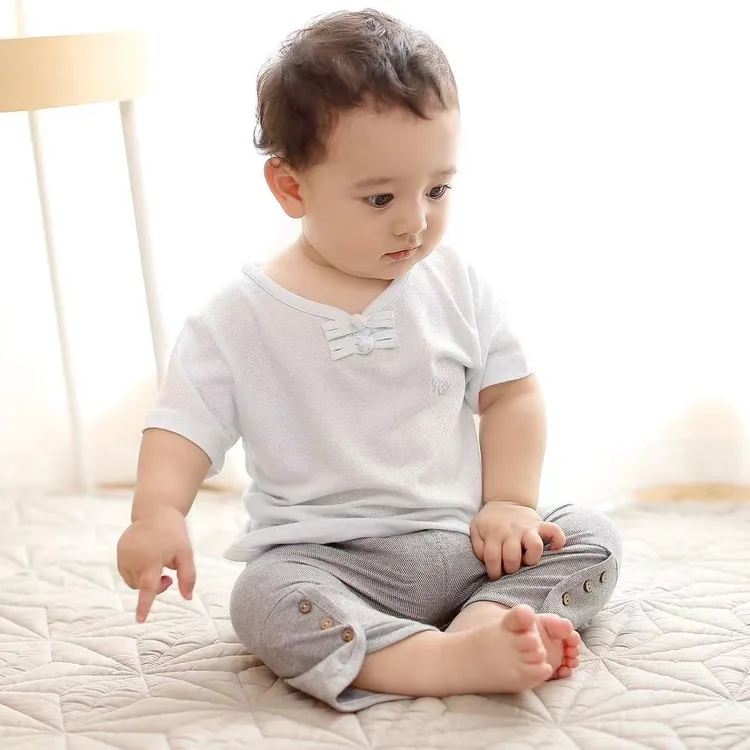 【1929-牛仔格子-翻裤脚加绒裤】儿童家居服