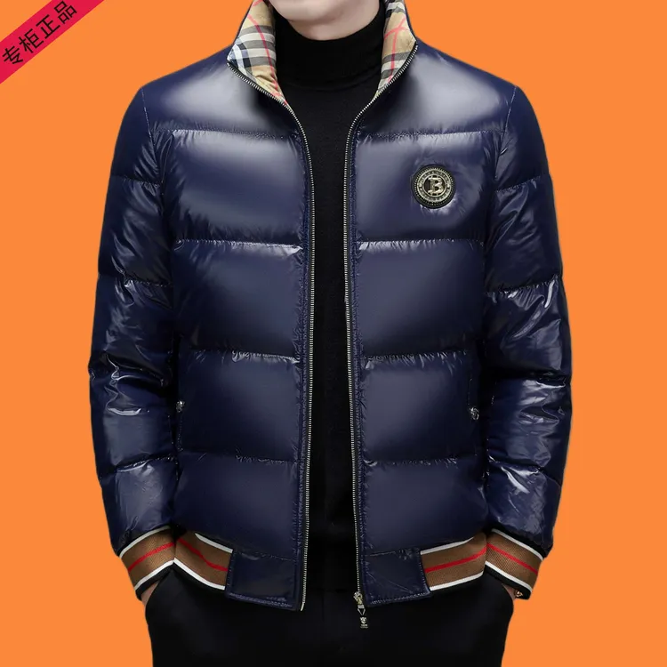【专柜同款】欧洲轻奢高端男士羽绒服商务休闲立领高档3D标免洗外套
