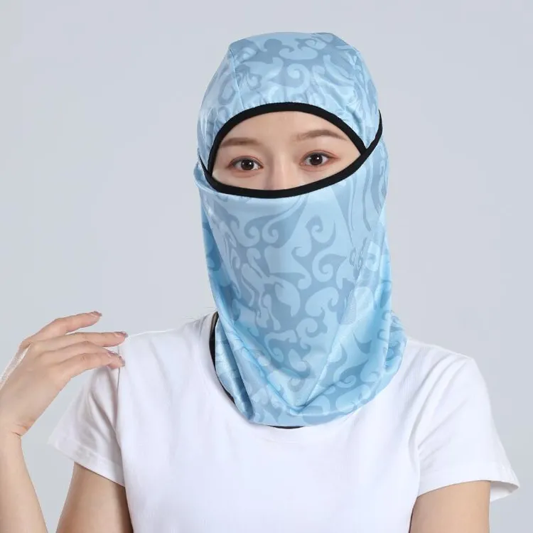 夏季冰丝头套系列骑行电动摩托车防晒面罩男护脸凉爽防风头盔内衬