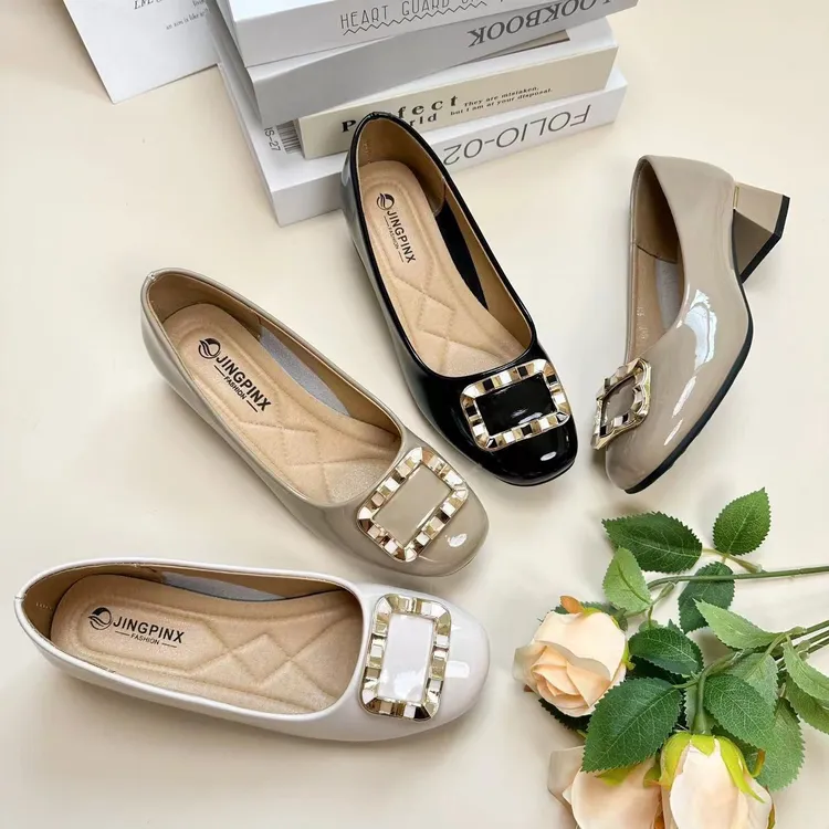 网红秋季新款百搭单鞋918时尚浅口女软底舒适气质粗跟女鞋