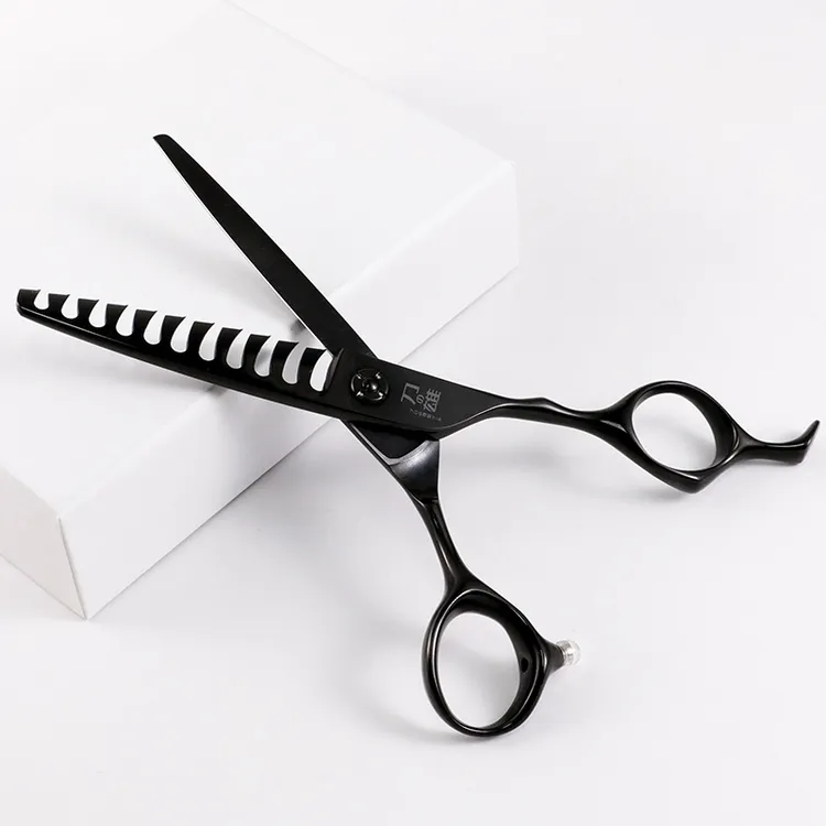 【送剪刀套】刀雄黑武士理发剪刀美发剪无痕牙剪鱼骨剪发型师专用