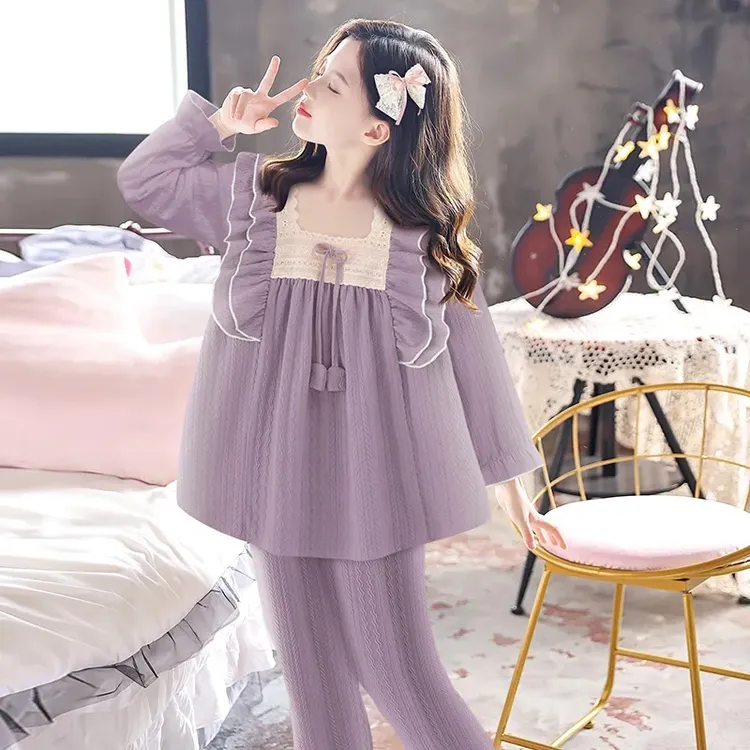 女睡衣夏季纯棉长袖可外穿2025新款宫廷风小公主网红春秋款家居装