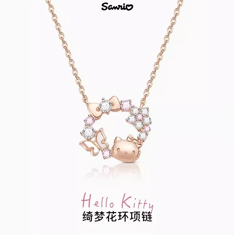 潮色绘 链子925银 链子三丽鸥凯蒂猫项链女HelloKitty礼物女生