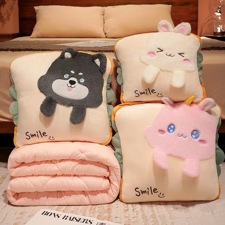 抱枕被子两用加厚空调毯子午睡办公室枕头被汽车载靠枕折叠二合一