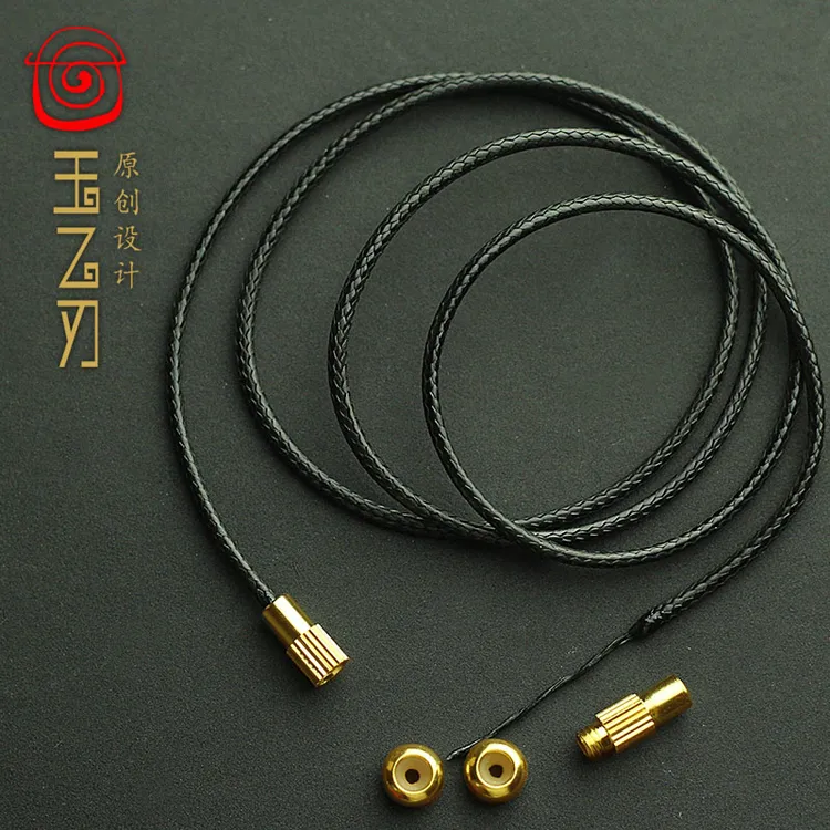 非金属木质项链 佛牌黑色西藏九眼珠横穿蜡皮绳锁骨挂绳编织配