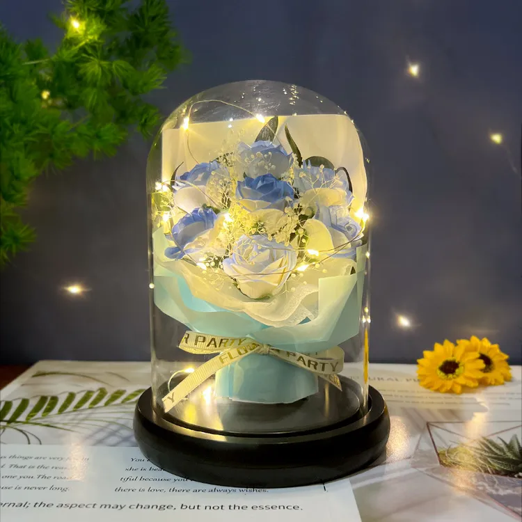 永生花玫瑰花束七夕情人节浪漫高档摆件送女朋友妈妈老婆生日礼品
