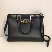 99新 GUCCI/古驰 黑金Zumi小号单肩包