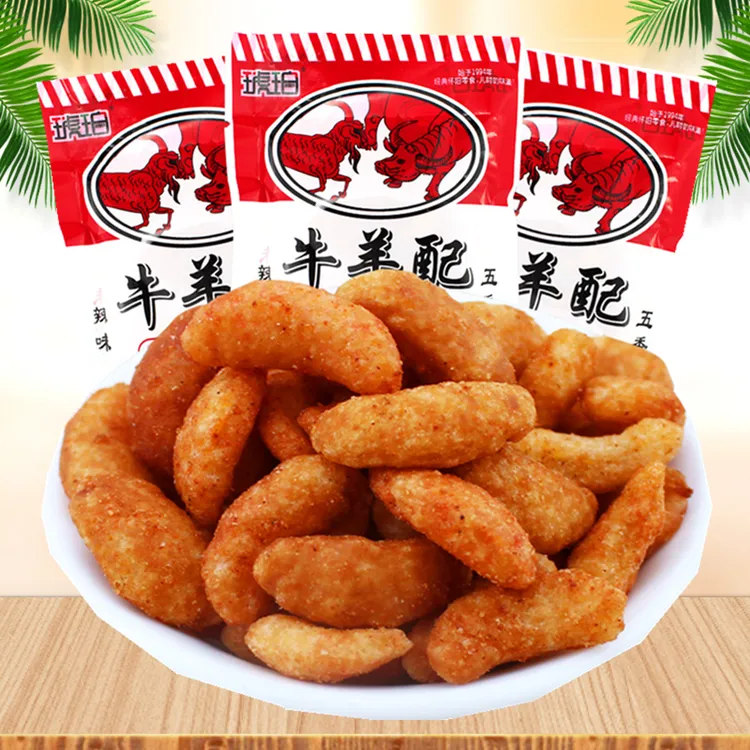 琥珀牛羊配味/小米锅巴8090儿时怀旧五香辣味小吃膨化零食