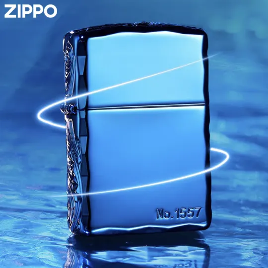 zippo打火机之宝原装盔甲蓝钛锦鲤 限量珍藏煤油防风男士情人节礼