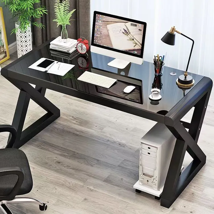 亿携电脑台式桌家用经济型钢化玻璃电脑桌现代办公桌学习桌写字台