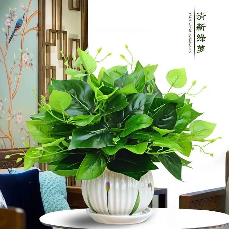 办公室桌摆件仿真绿萝绿植假花仿真花草植物家居客厅装饰盆栽摆设