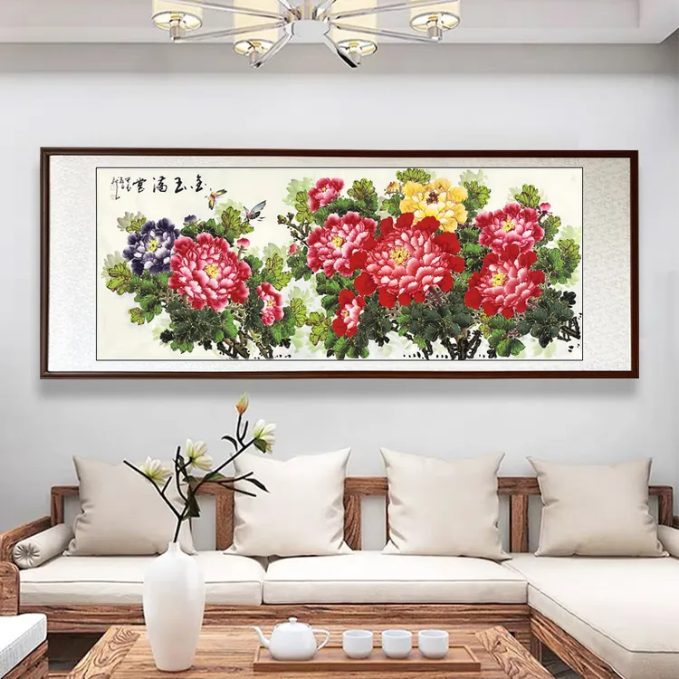 孙献良国画作品金玉满堂纯手绘牡丹国画客厅手绘国画