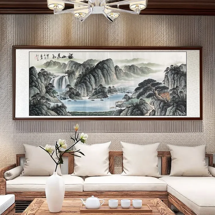 孙献良国画作品 福山秀水图 纯手绘