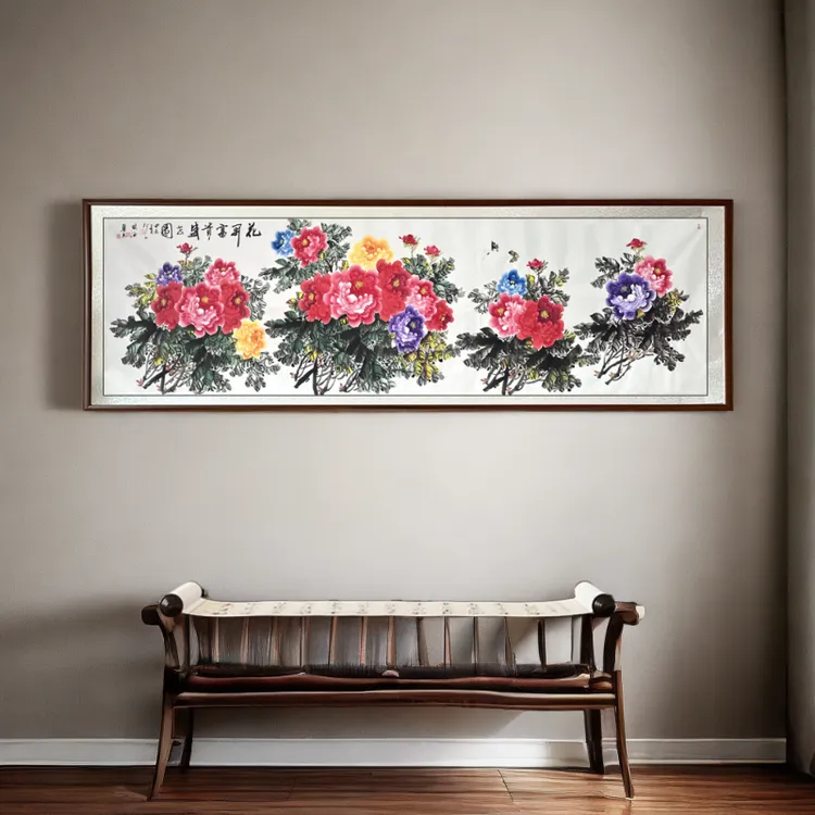 孙献良国画作品 花开富贵盛世图纯手绘  巨幅32平尺 艺术家