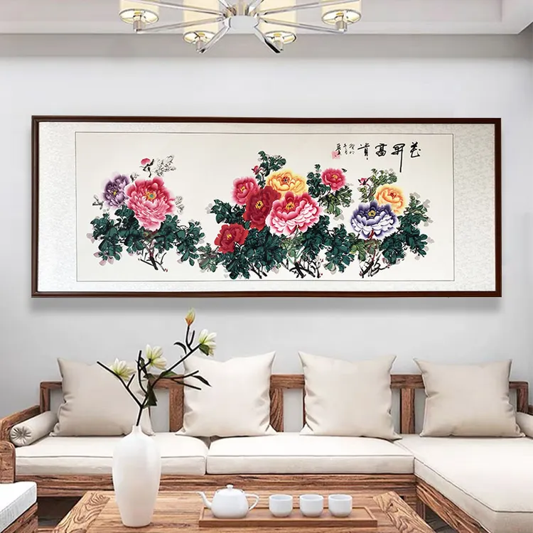 孙献良国画作品花开富贵纯手绘牡丹国画客厅手绘国画