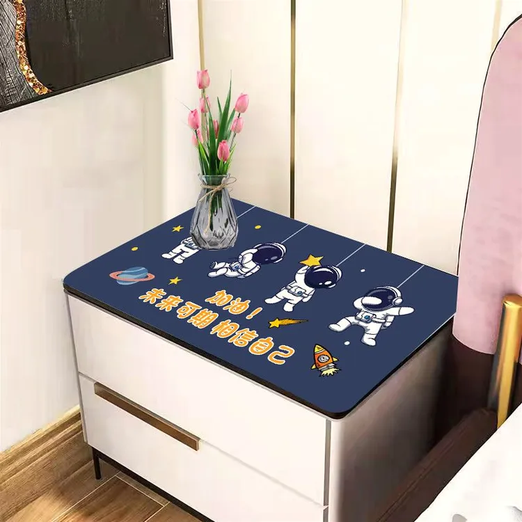 家用床头柜盖布PVC防水免洗桌垫卧室桌面垫可爱柜子防尘布可定制