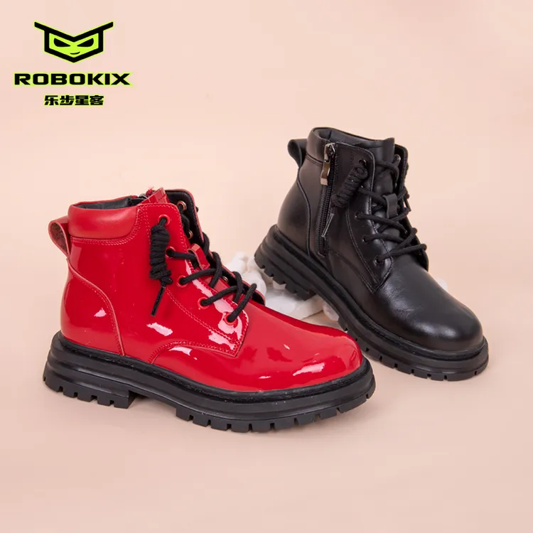 【工厂直销】ROBOKIX新款儿童皮靴柔软头层牛皮蝴蝶结公主鞋女童靴子鞋好打理