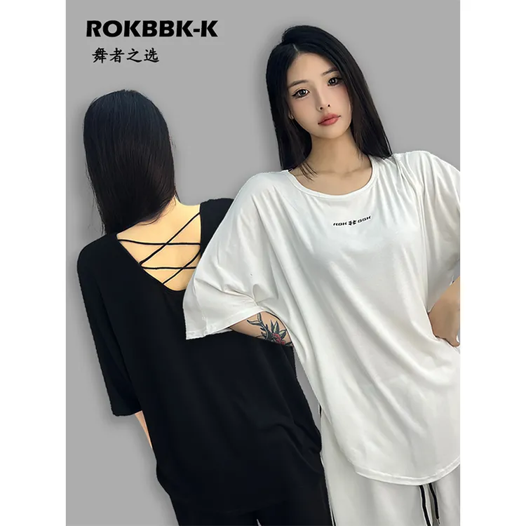 ROKBBK-K/布韩街舞潮牌慵懒嘻哈宽松上衣女爵士舞运动休闲T恤潮