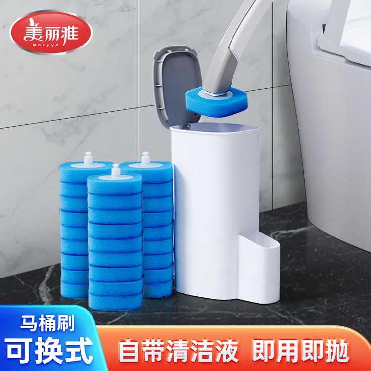 美丽雅一次性马桶刷家用无死角洗厕所卫生间替换头自清洁刷子神器