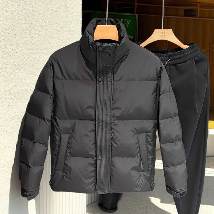曼库帕娅白鸭绒立领羽绒服男士冬季新款修身加厚保暖夹克外套潮流