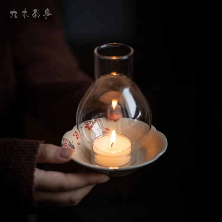 九木丨仿古禅意蜡烛烛台中式复古家用香薰蜡光氛围灯茶室装饰摆件