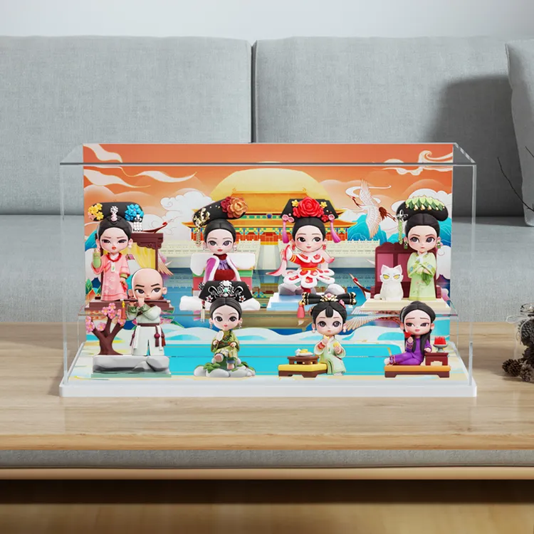 旻悦亚克力展示盒锦鲤拿趣甄嬛传二代盲盒手办热弯一体防尘盒A218