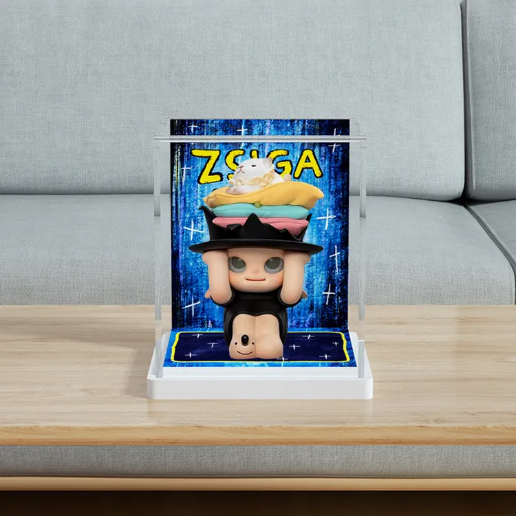 旻悦亚克力展示盒Zsiga 被宠的猫吊卡人偶防尘罩亚克力展示盒P855
