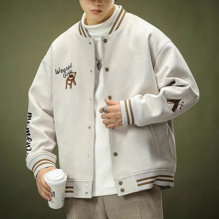 高级感棒球服外套男春秋季休闲男装大码夹克上衣服秋冬飞行员男款