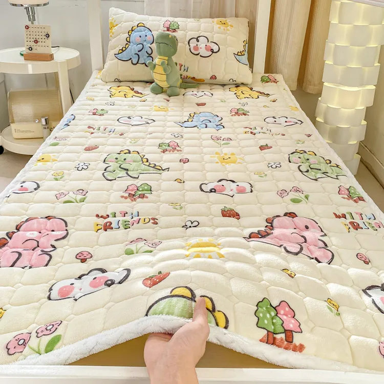 A类牛奶绒床垫秋冬加绒加厚冬季保暖床褥学生宿舍垫被榻榻米软垫1