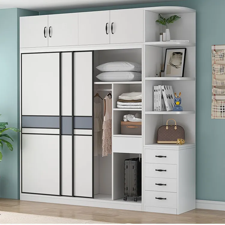 2024新款纯实木衣柜家用卧室收纳柜推拉门柜子储物柜出租屋经济型