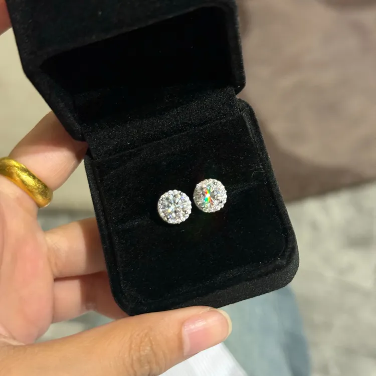 925银合成锆石耳饰 原创气质女士耳钉S925银针小众时尚轻奢耳钉女