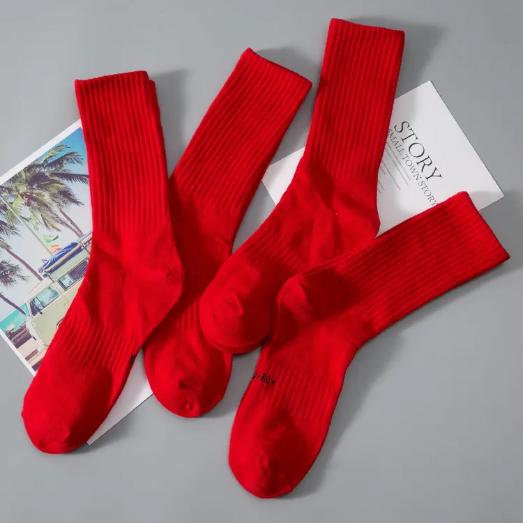 男士大码袜春秋款43-48码纯棉防臭ins潮中筒长袜运动透气高筒纯色