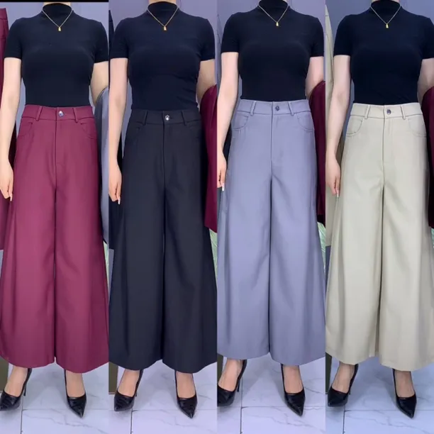 2024夏季新款高腰阔腿女裤垂感休闲气质百搭九分裤