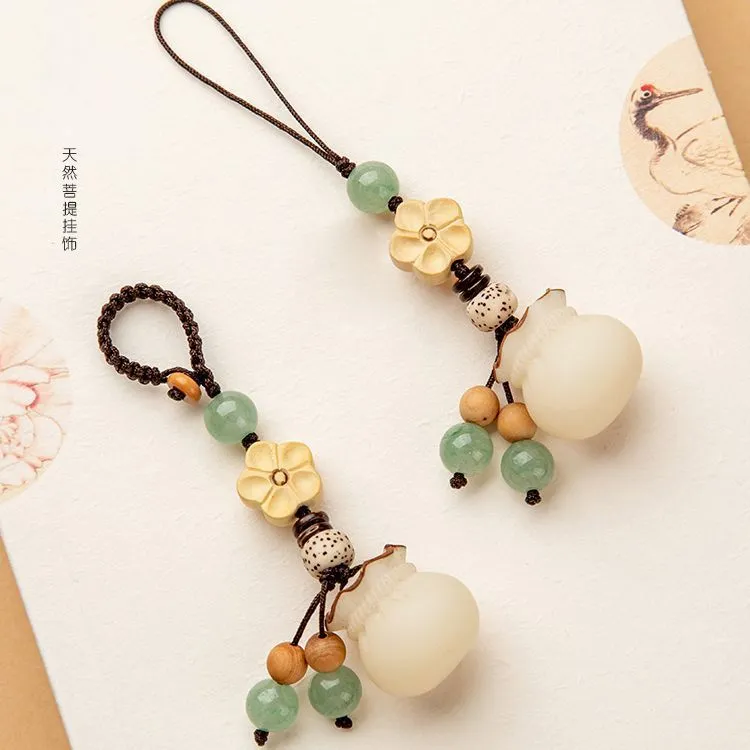 创意手工菩提钱袋手机链挂件情侣高档汽车钥匙扣招财福袋包挂饰品